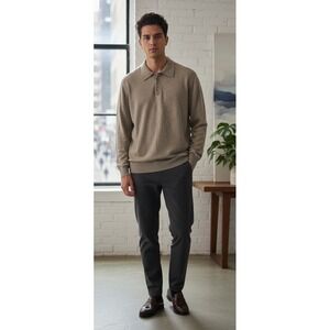 Saddles Men's Cashmere Collared Sweater Size XL Knit Long Sleeve Pullover Preppy